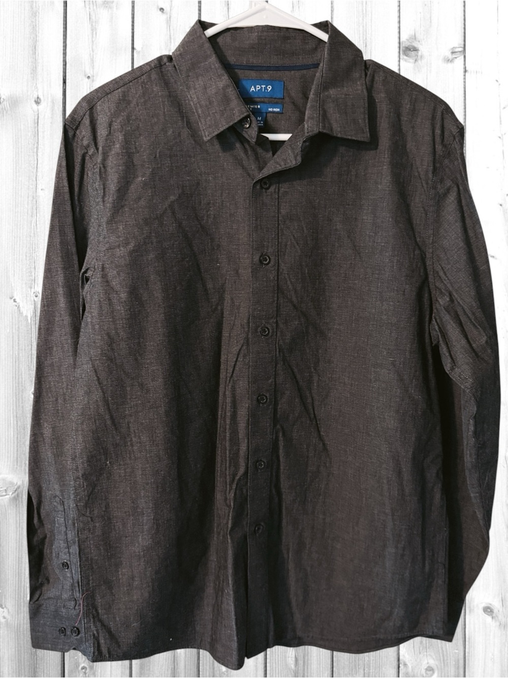 🌼Apt. 9 Gray Flex No Iron Button-Up Shirt
